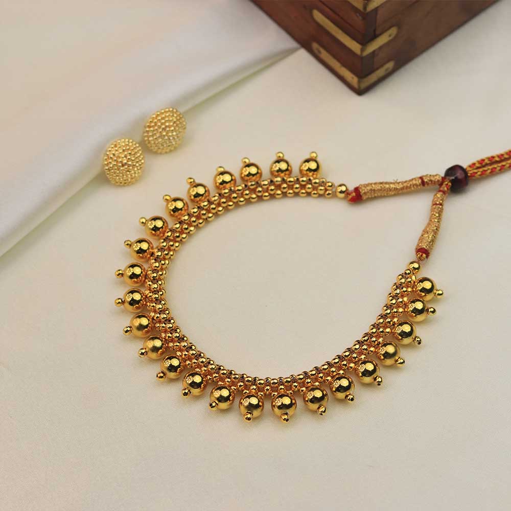  Black bead mangalsutra with saaj pendant 