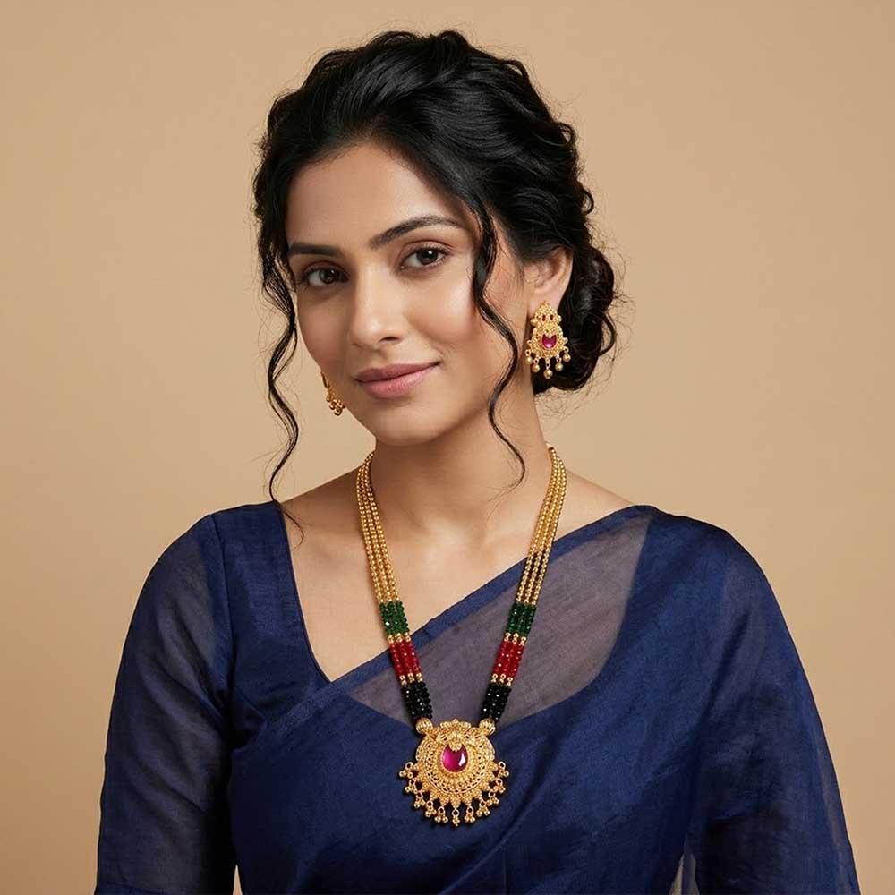 Black gold bead necklace