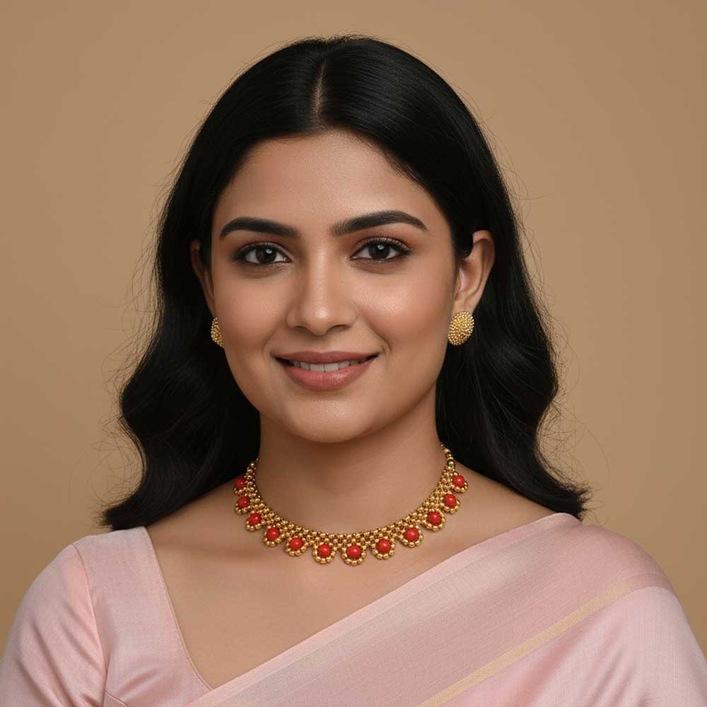 Classic gold bead necklace