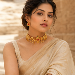 Kolhapuri Black Stone Drop Choker