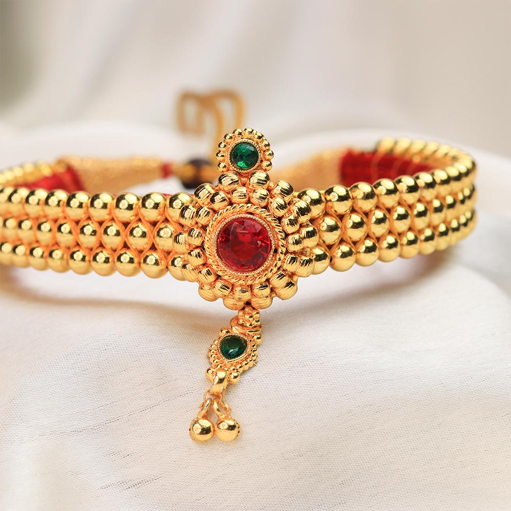 Kolhapuri Dual Stone Drop Choker Set