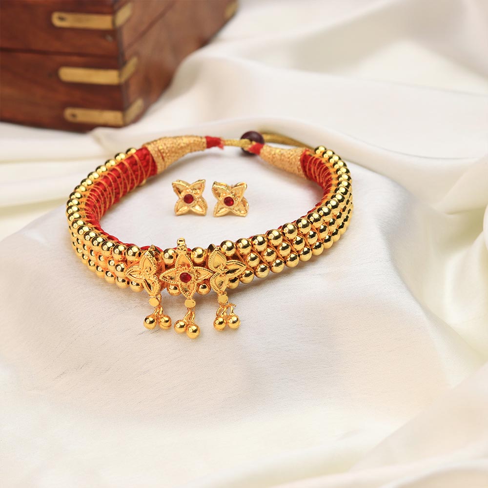 Floral dangling choker set