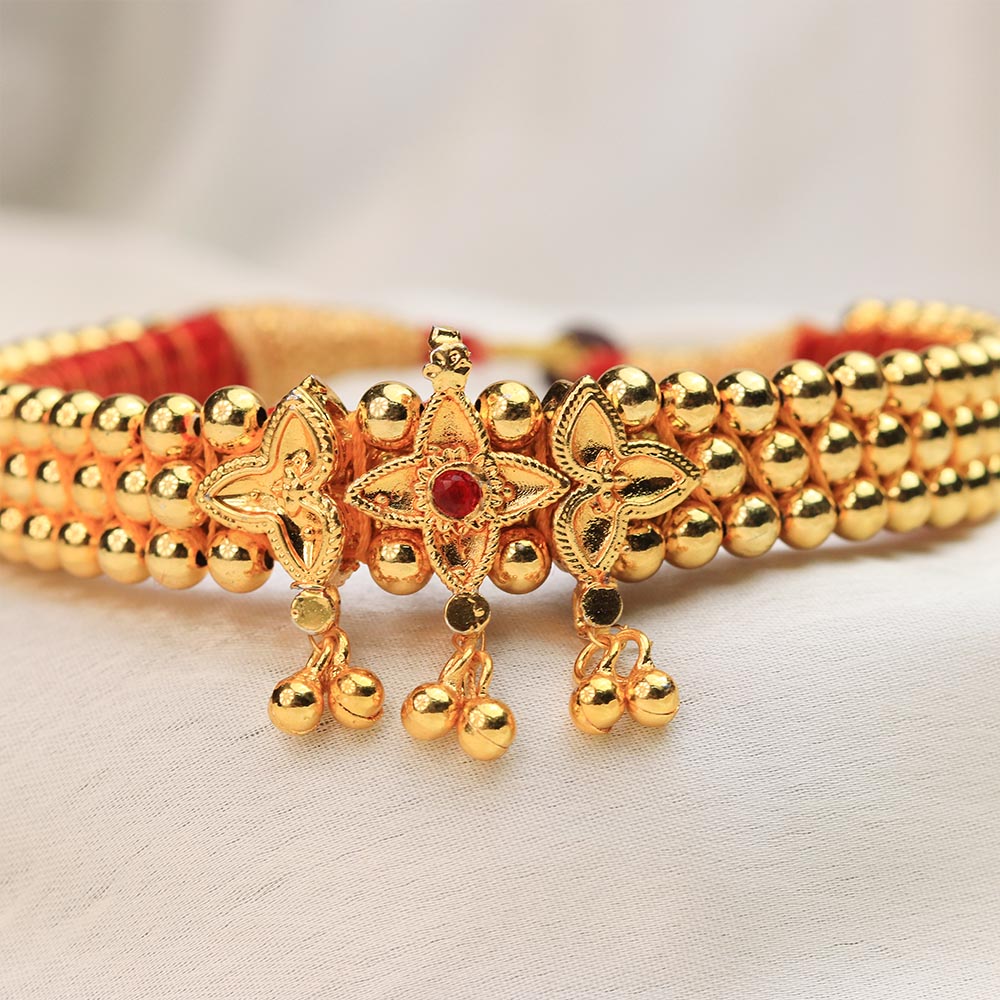 Kolhapuri Floral Drop Dangling Choker Set