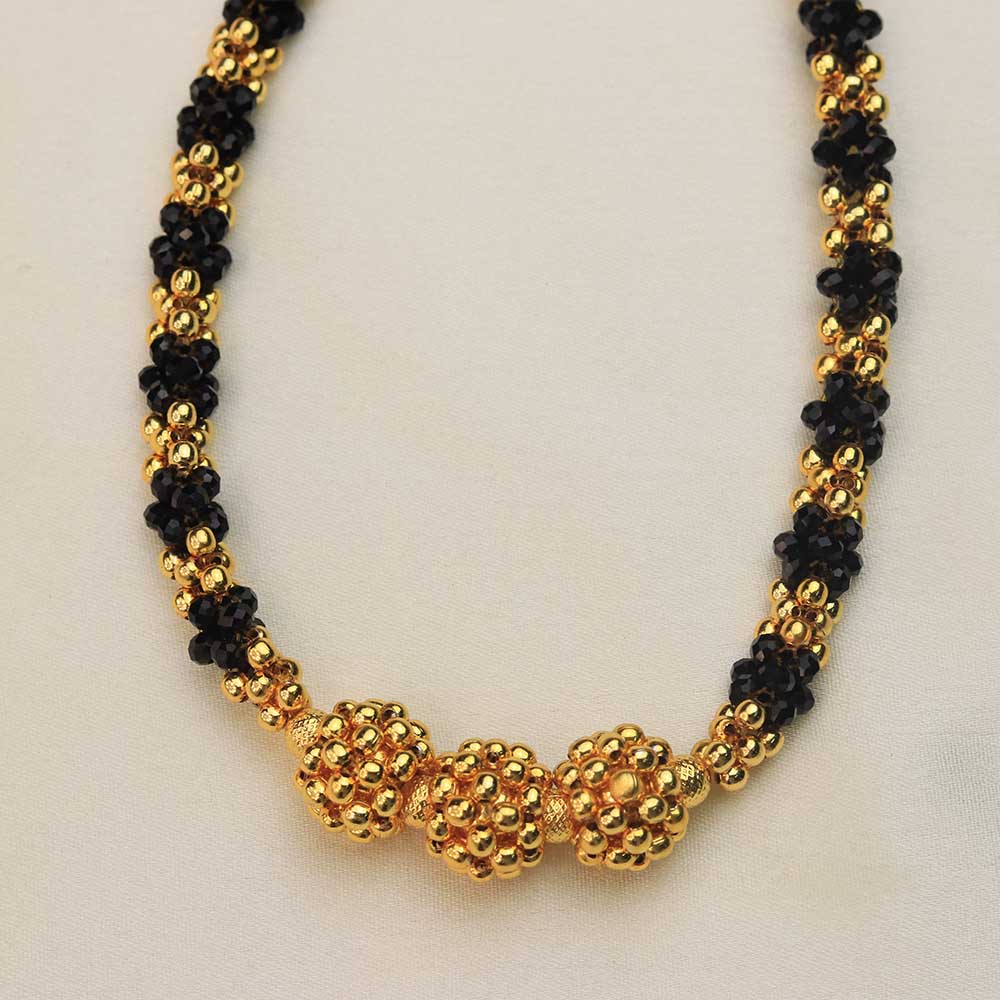 Kolhapuri Black Gold Fusion Necklace