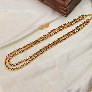 Double layer bead necklace
