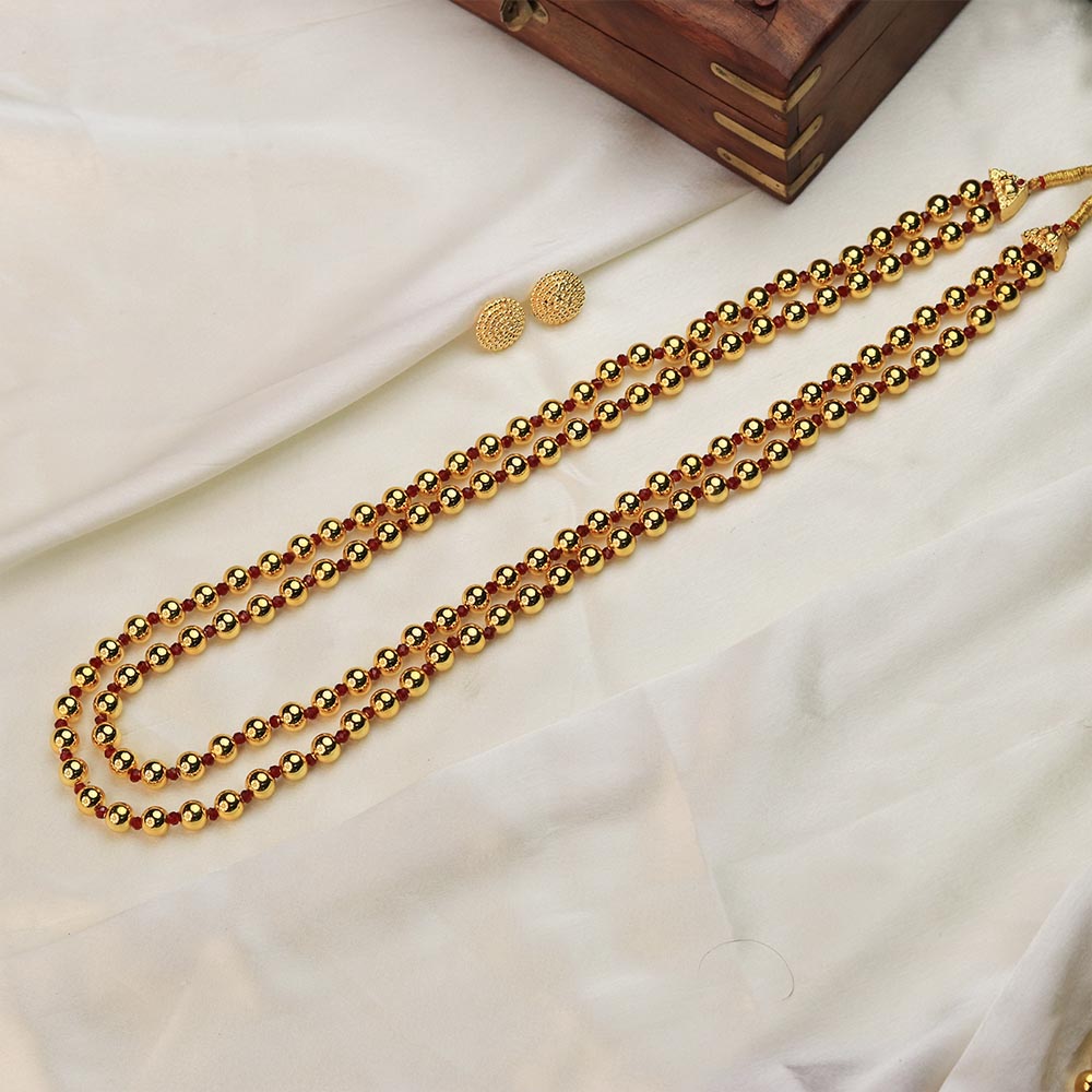 Double layer bead necklace