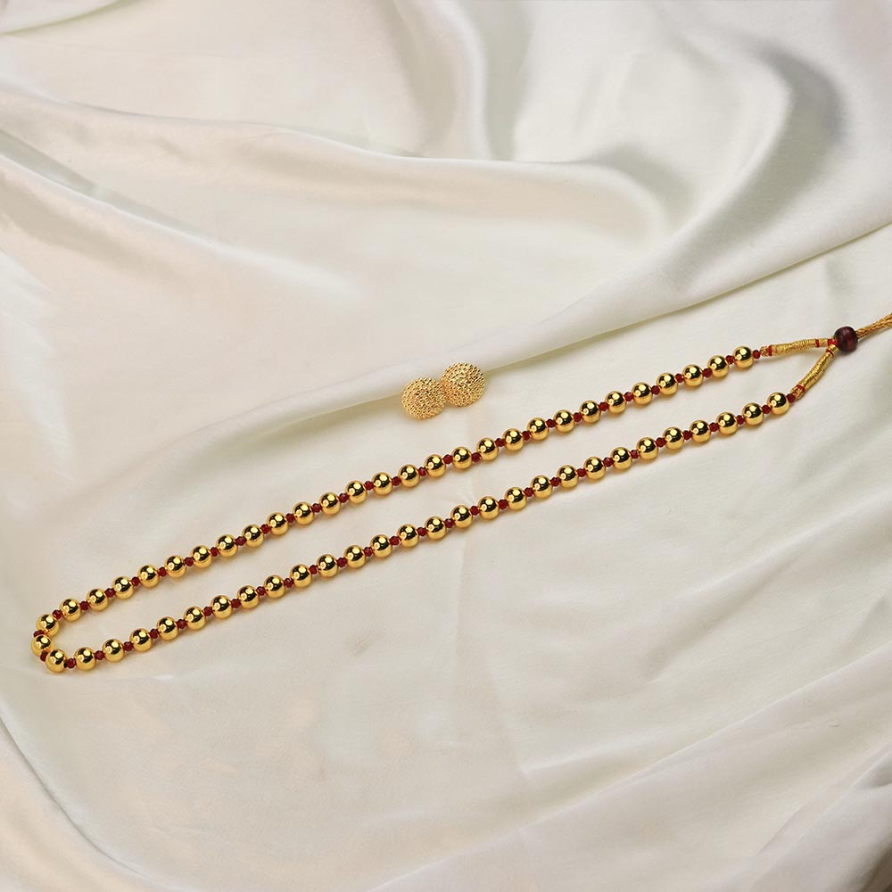 Kolhapuri Simple Gold Bead Chain