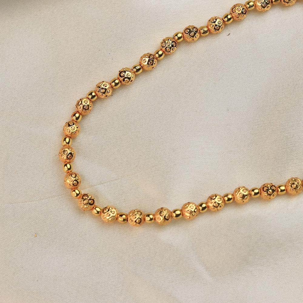 Kolhapuri Textured Gold Bead Chain