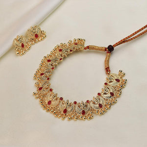 Peacock Temple Statement Choker