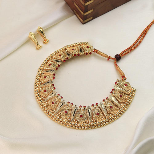 geometric gold choker