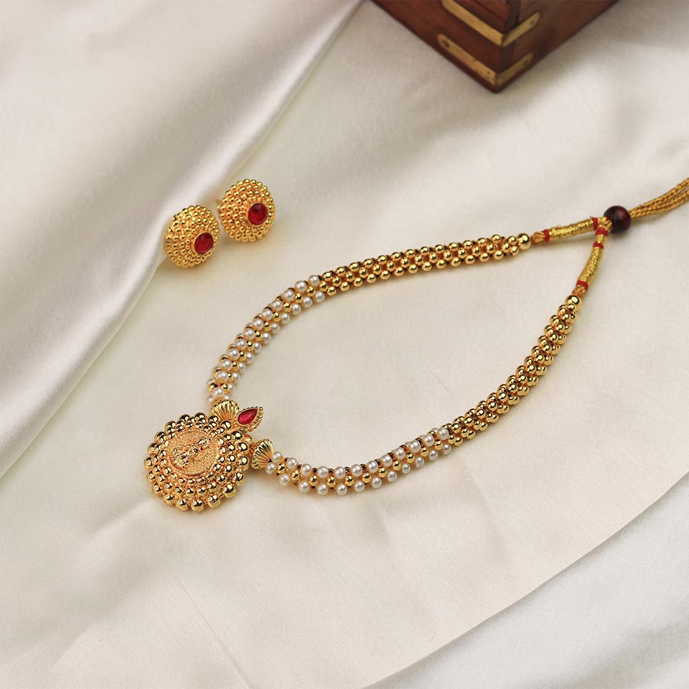 gold beaded mangalsutra