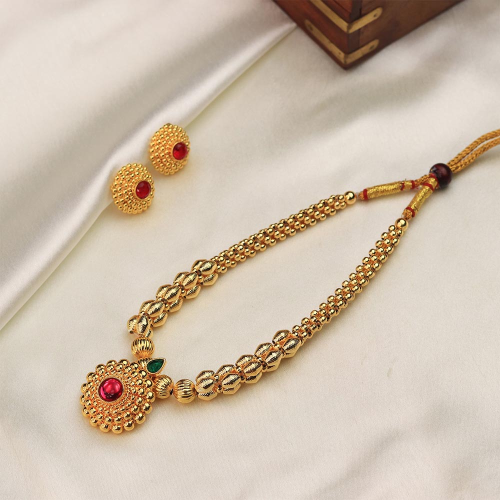 ruby stone mangalsutra
