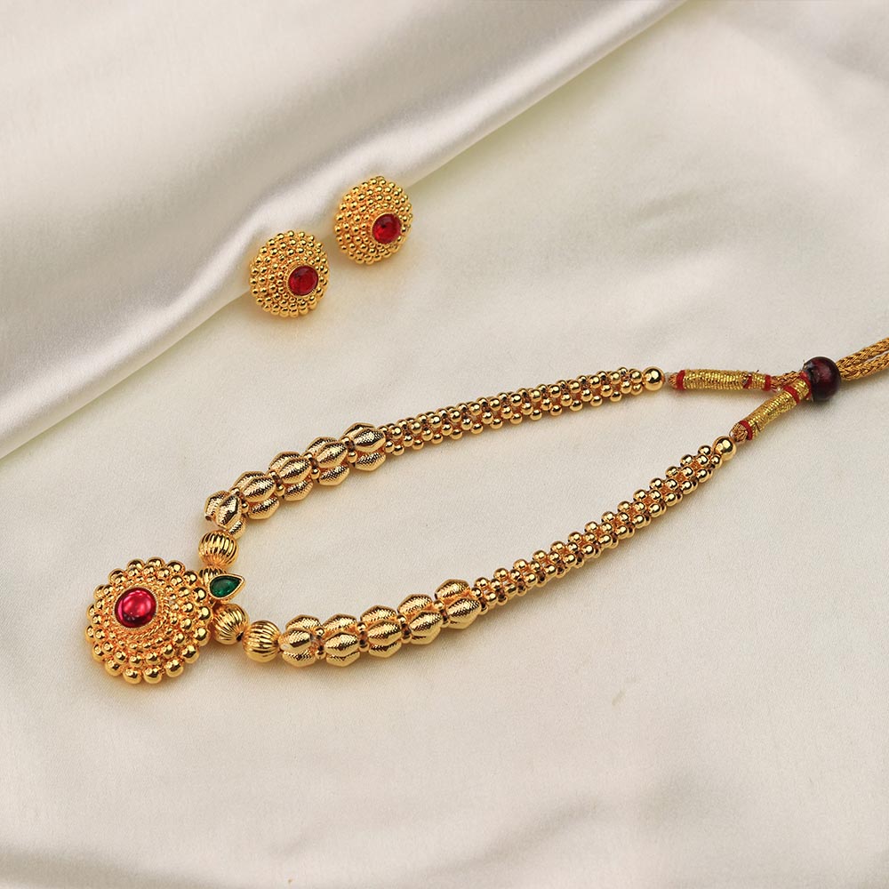 Contemporary Ruby Pendant Mangalsutra