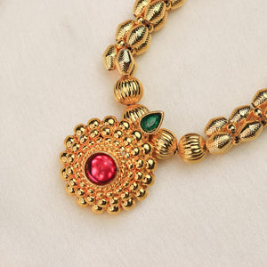 Contemporary Ruby Pendant Mangalsutra