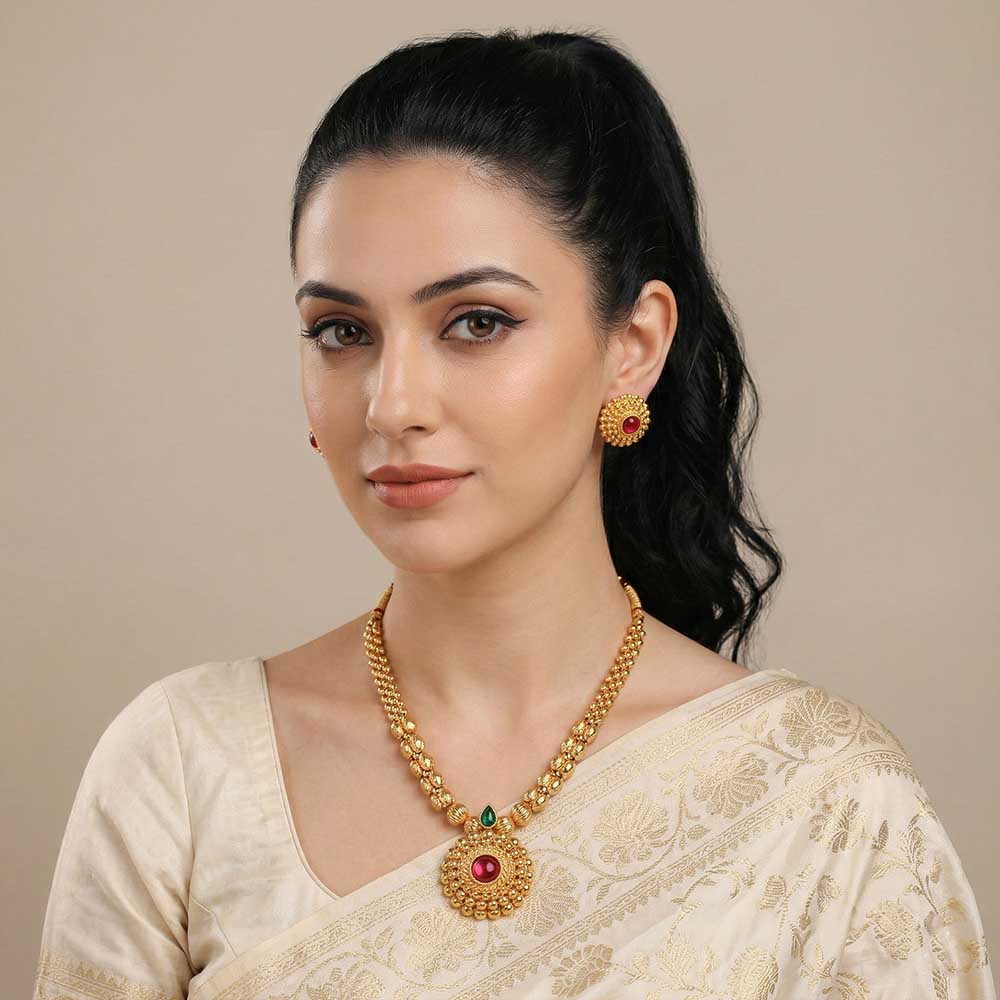 ruby stone mangalsutra
