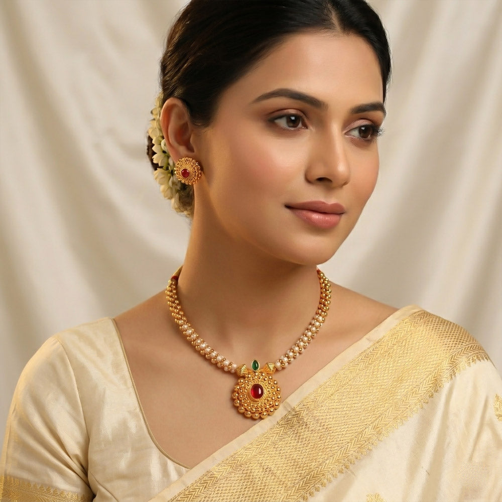 Floral Cluster Pendant Mangalsutra