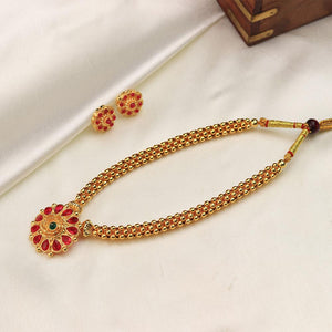 temple floral mangalsutra