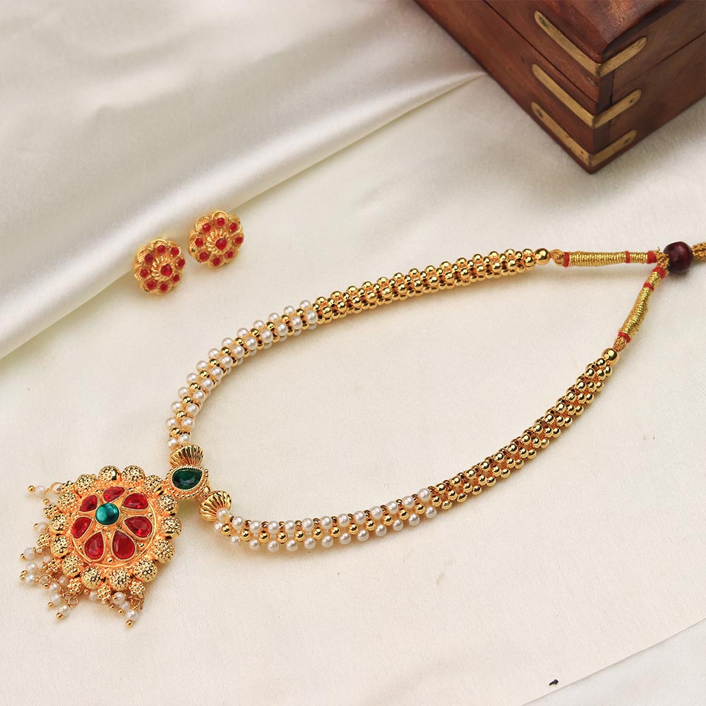 floral temple mangalsutra