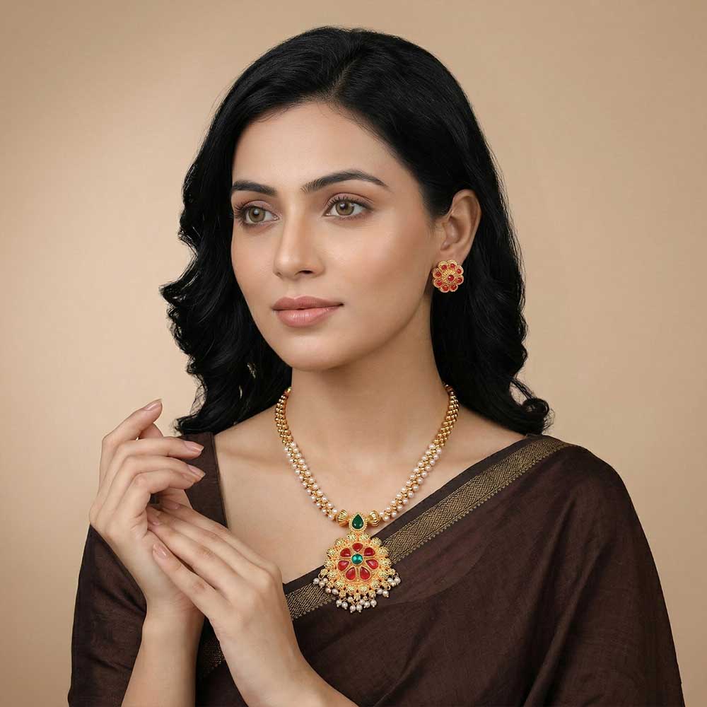 floral temple mangalsutra