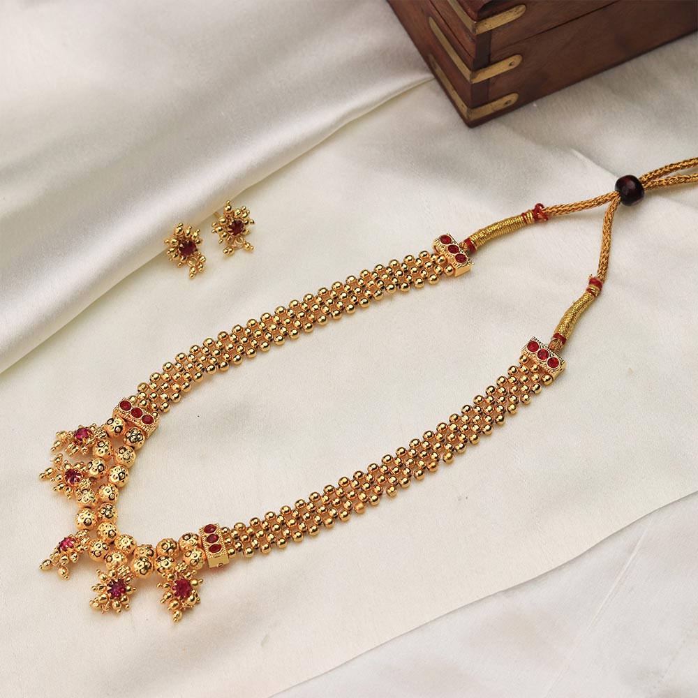 multi strand gold bead necklace