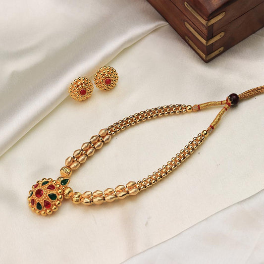 antique gold temple necklace