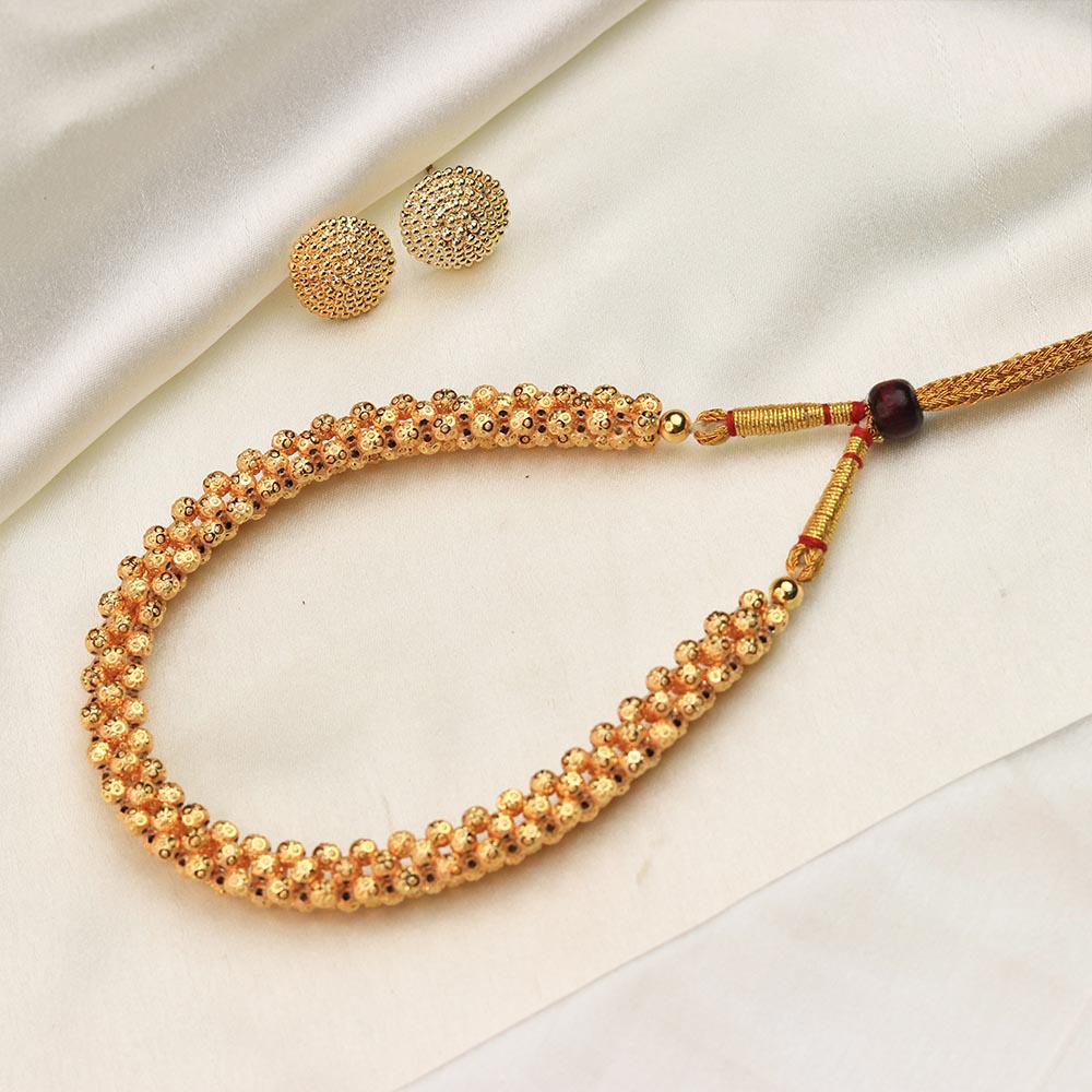 Classic Gold Bead Chain Necklace
