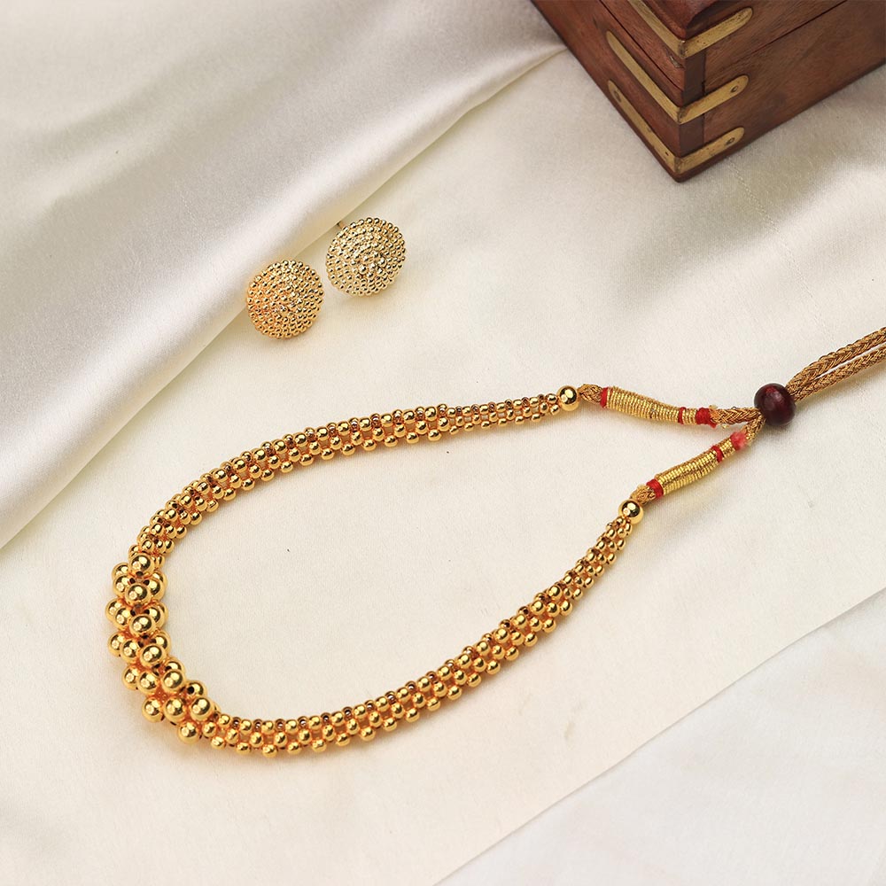 textured gold bead necklace