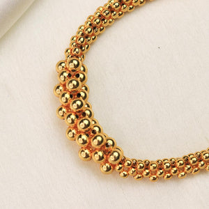 textured gold bead necklace