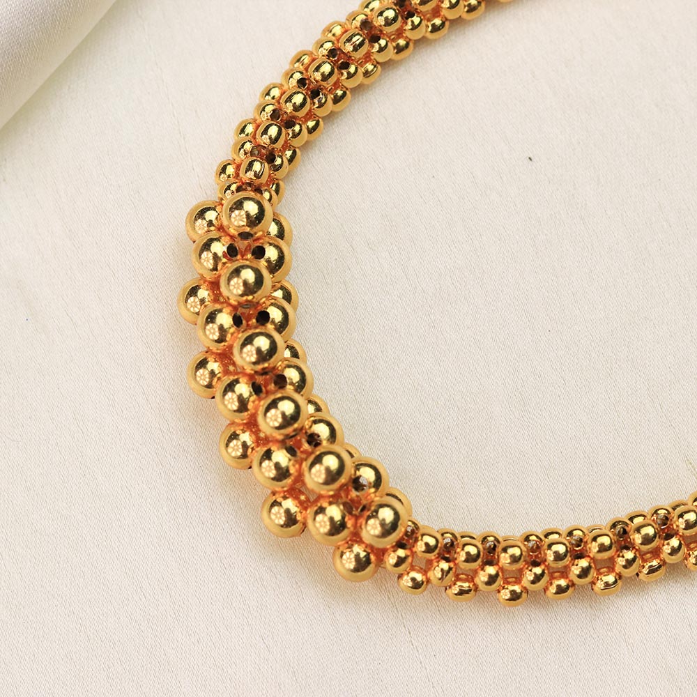 textured gold bead necklace