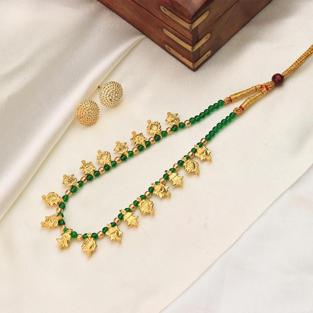 black gold bead necklace