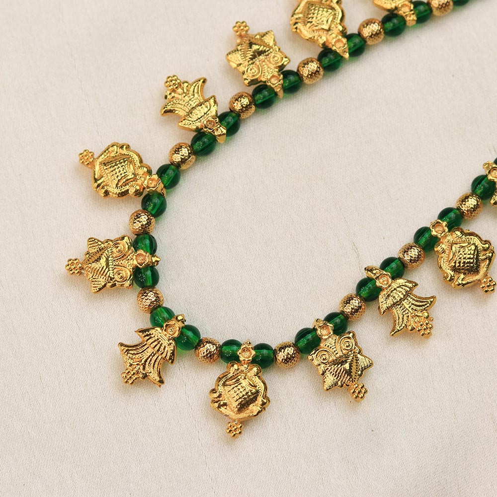 black gold bead necklace