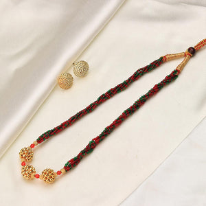 Red Green Twisted Bead Necklace