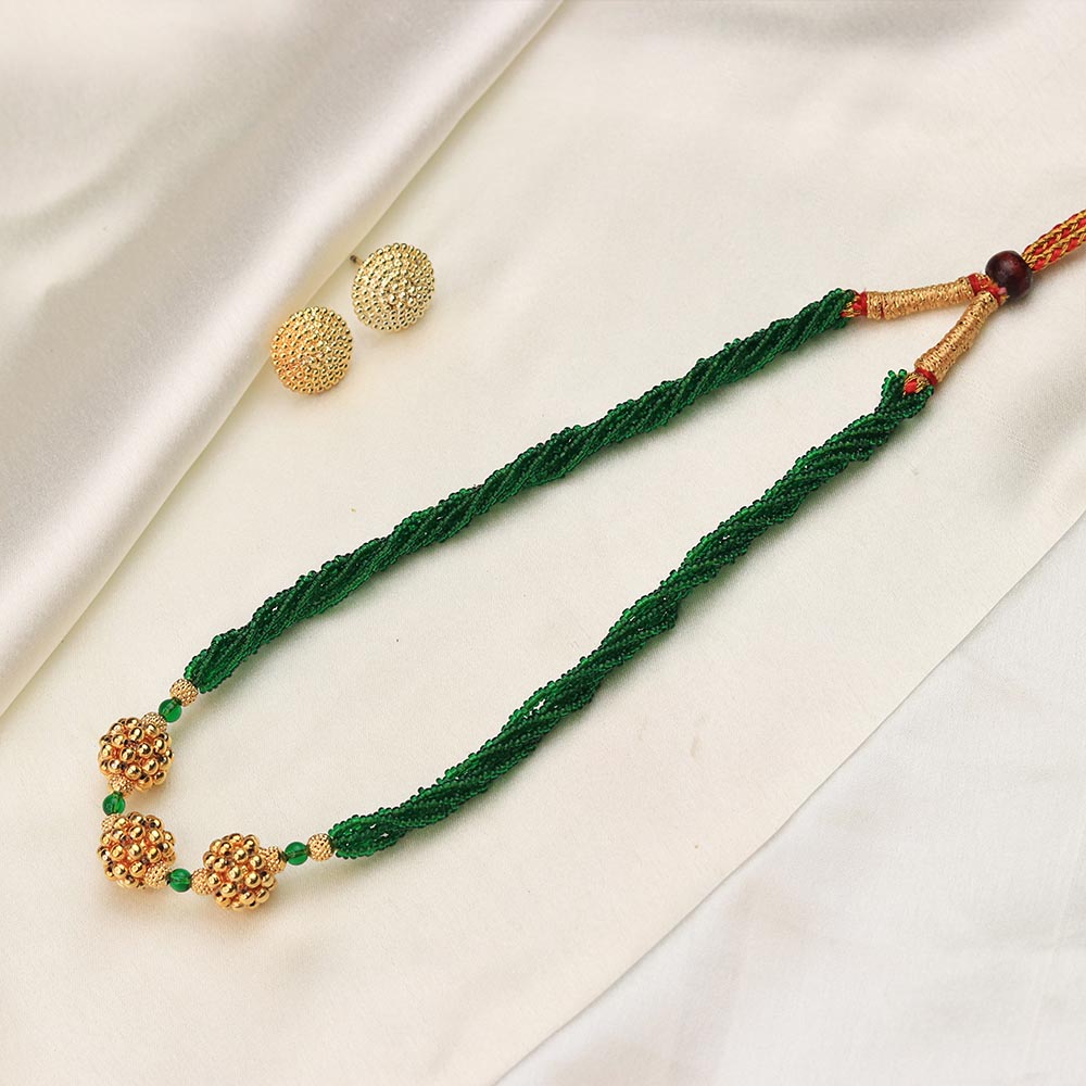 Green Multi-Strand Beaded Necklace