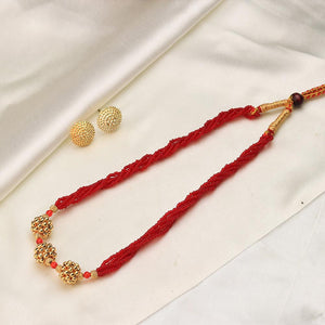 Red Beaded Traditional Necklace