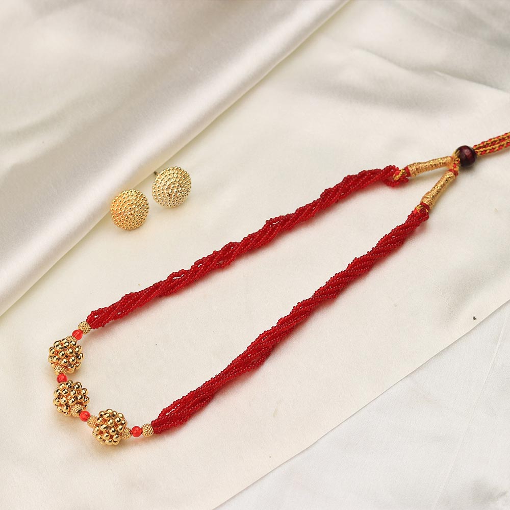 Red Beaded Traditional Necklace