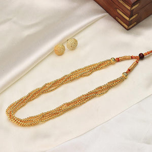 gold multi strand bead necklace