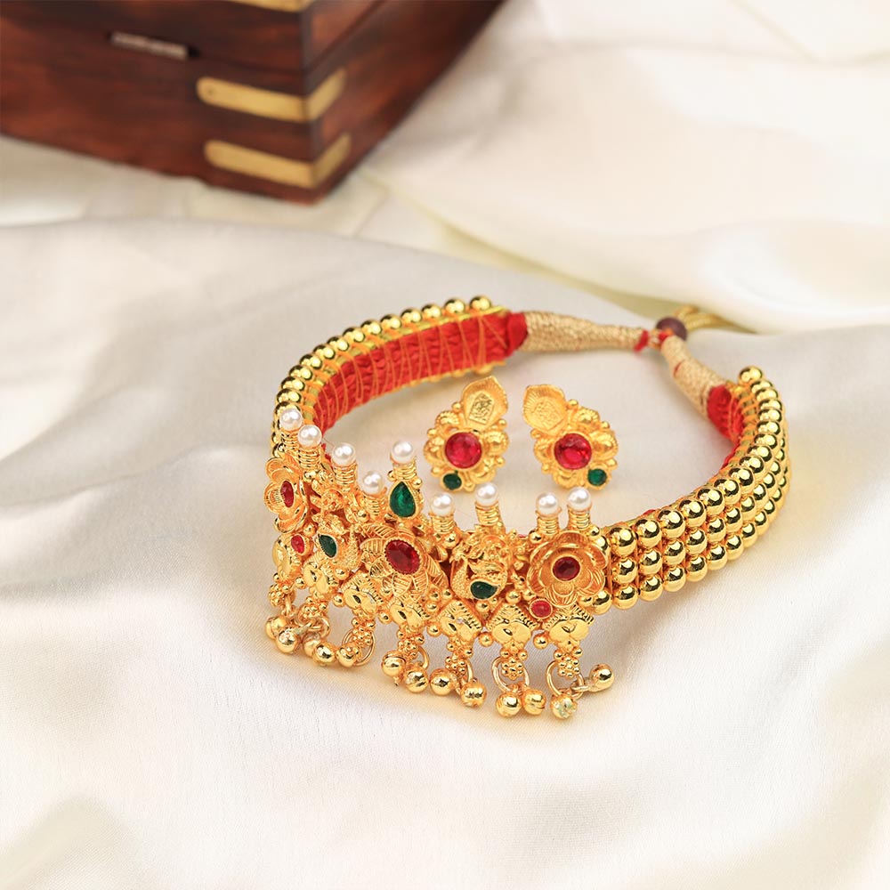 temple gold choker set