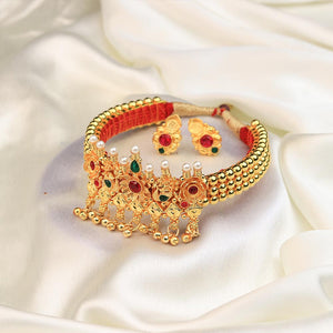 Temple Design Gold Choker Set