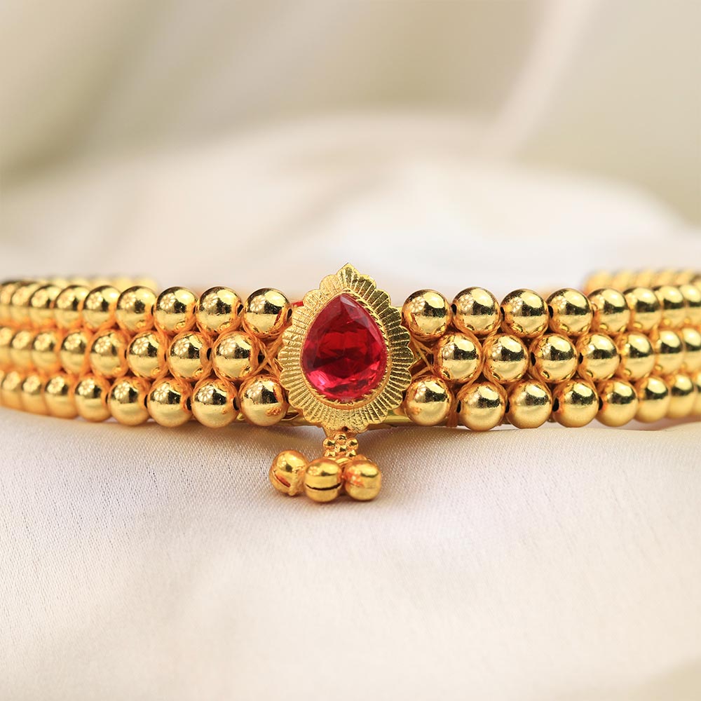 red stone gold choker