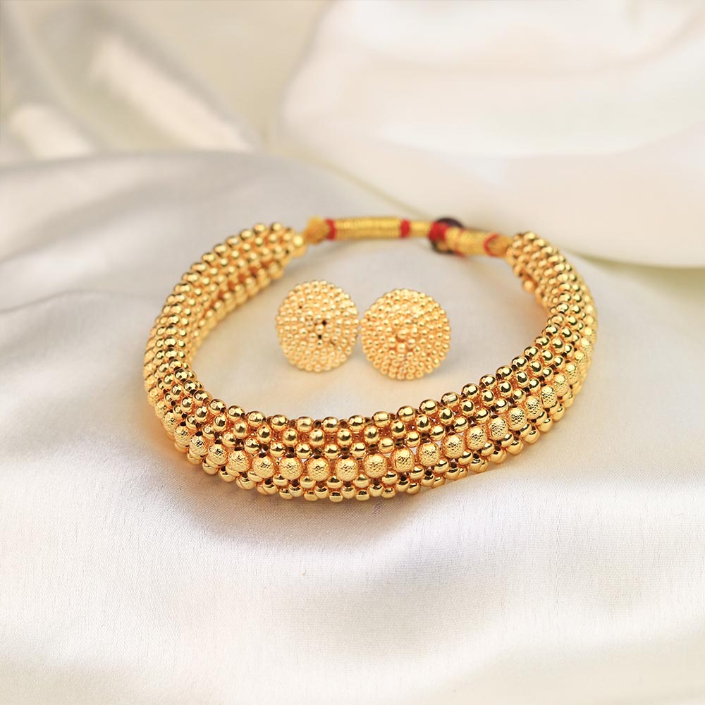Floral Gold Choker Set