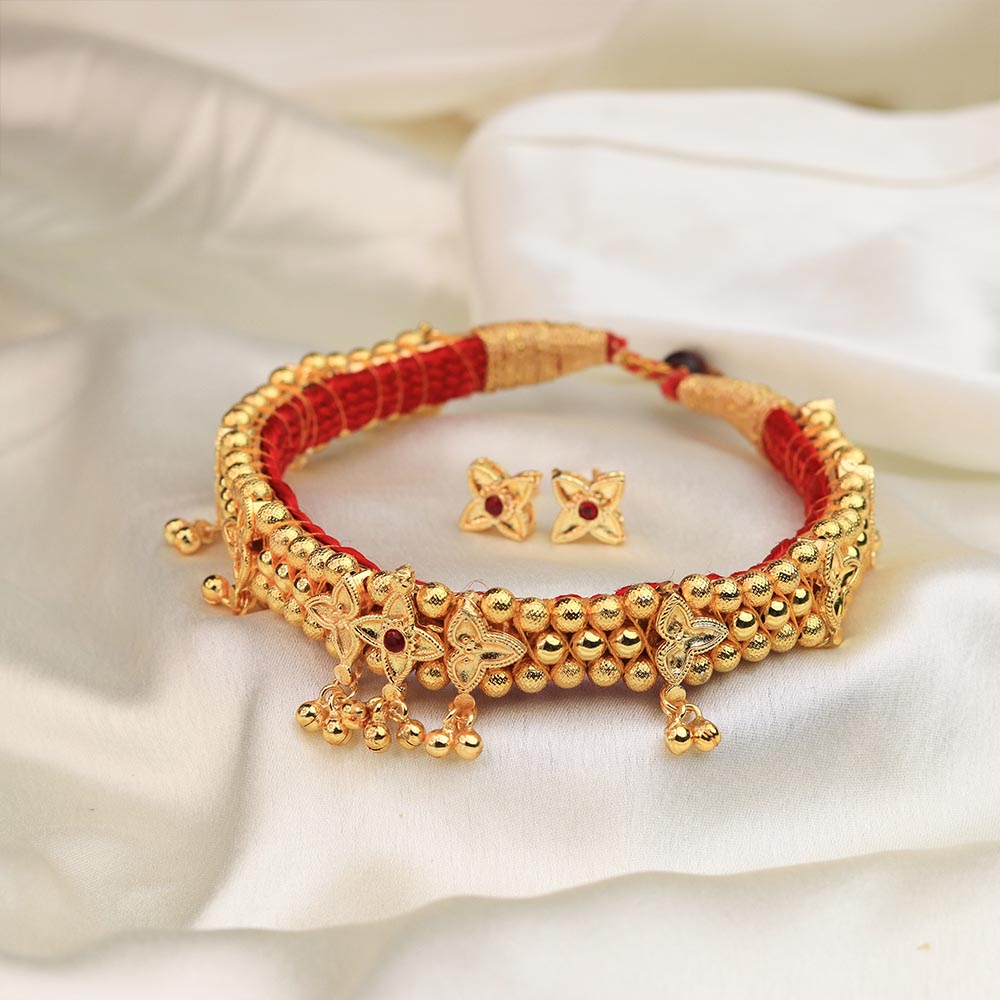 Gold Bead Heavy Choker
