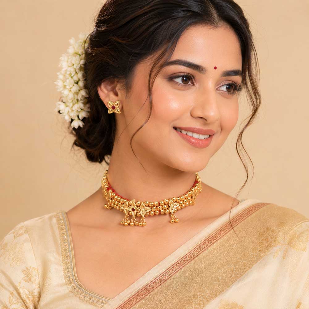 Gold Bead Heavy Choker