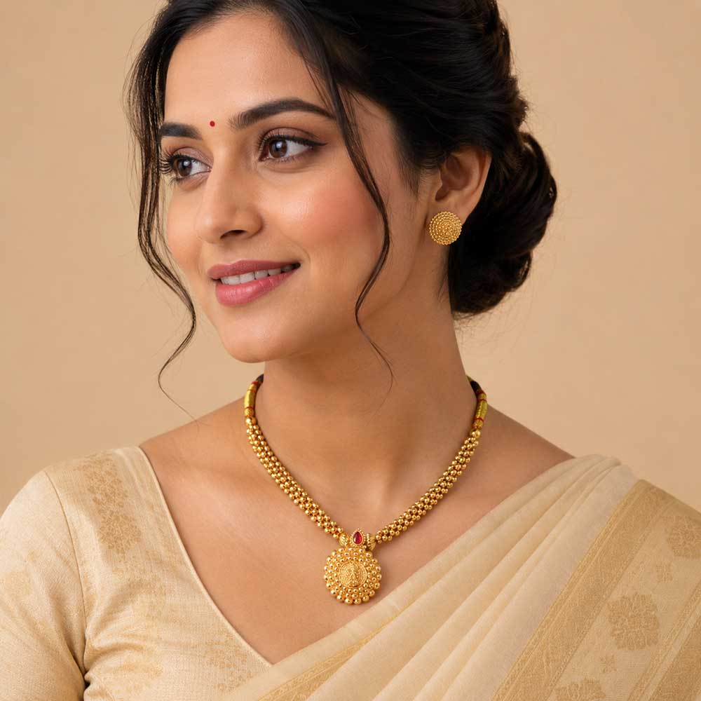 Minimal Gold Bead Necklace