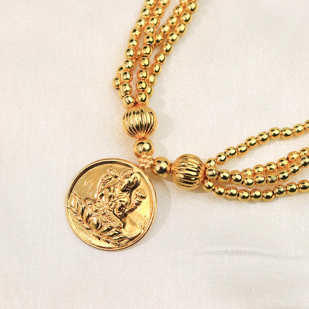 multi strand coin gold necklace