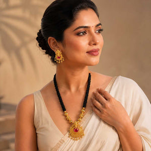 Black Thread Temple Necklace