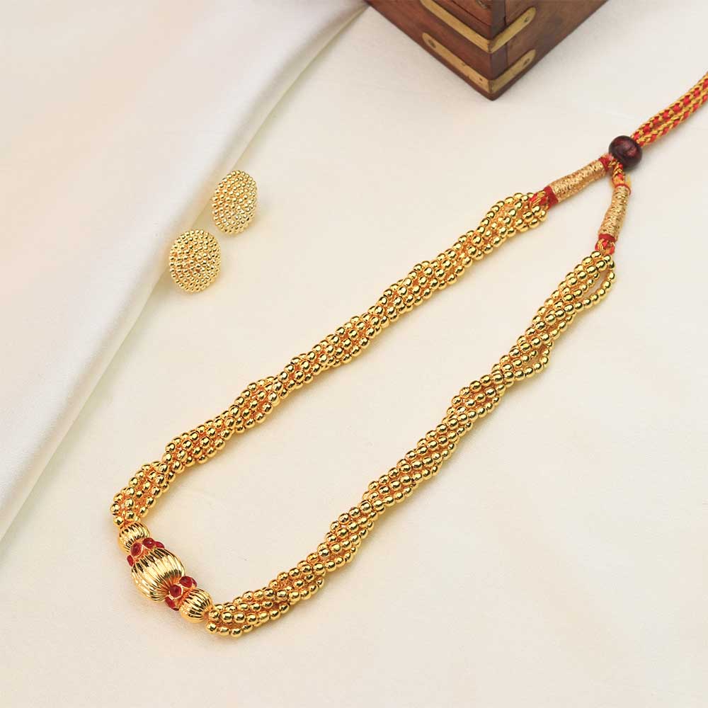 designer gold bead necklace