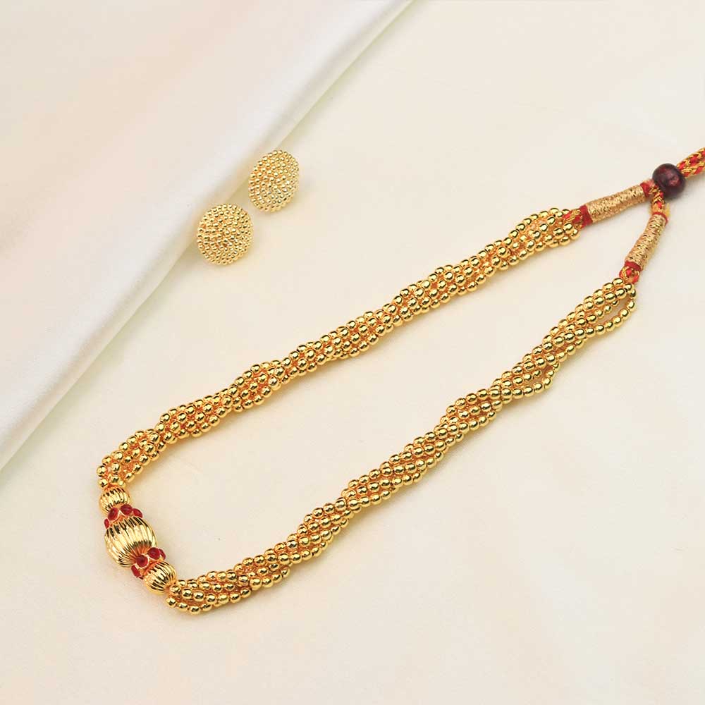 Gold Designer Bead Necklace