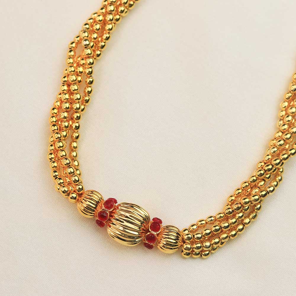 designer gold bead necklace