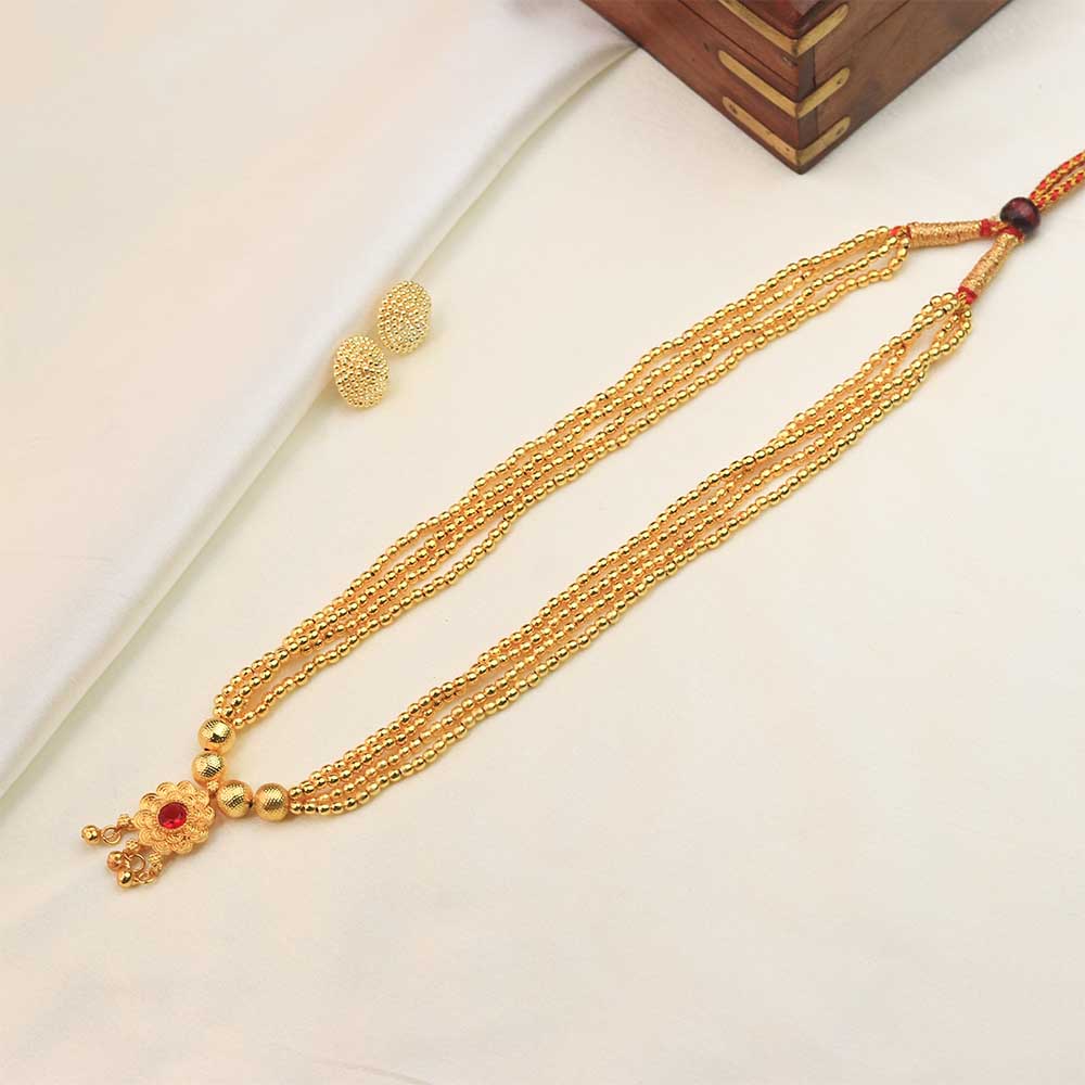 multi strand gold bead necklace