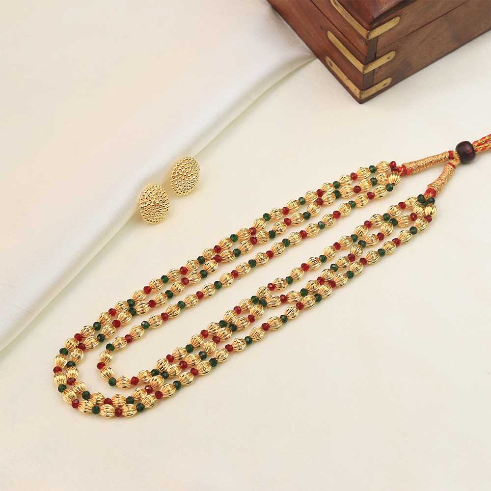 gold ball bead necklace